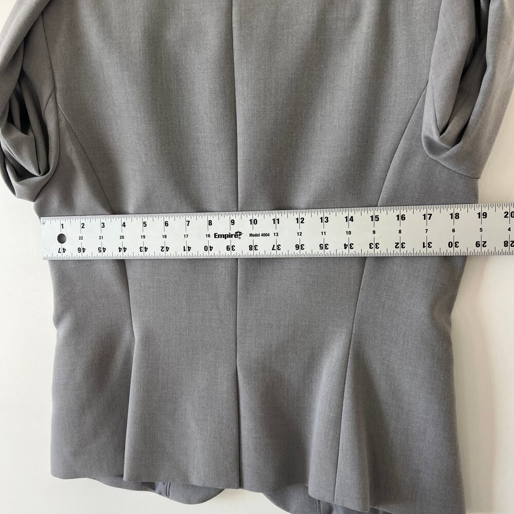 Calvin Klein Grey Stretch Blazer Jacket Womens 12 Career Professional Classic - Picture 7 of 11